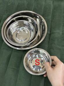 1pc/2pcs Stainless Steel Cat/Dog Bowl, Pet Feeding Bowl, Anti-Slip Anti-Bite Durable