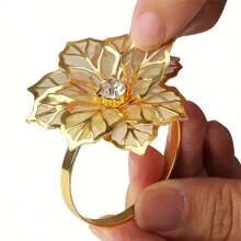 1/6/12 piezas de elegantes servilleteros de metal, adecuados para bodas, vacaciones, restaurantes y ocasiones especiales de cafeterías - Dorado - Ver 11