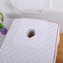 1 pezzo Telo da massaggio spesso e assorbente con foro per il viso, copri-lettino da salone, in materiale morbido e anti-sporco, accessorio essenziale per salone di bellezza e spa