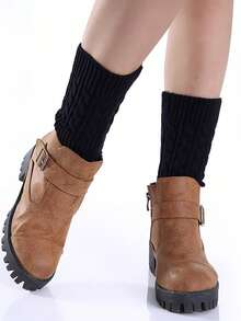 1双休闲腈纶针织麻花图案腿套，适合秋冬季节，女士可搭配雪地靴穿着，防风保暖，圣诞礼物之选。 - 常規款 - 查看 4