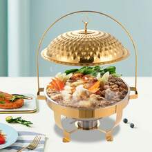 Gold Stove, Hanging Lid Dining Stove, Diamond Hanging Lid Stove For Buffet, Party , Camping,Chafing Dish, - Gold - View 7
