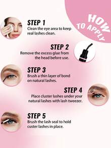 300/290 件装 15 排 60/80/100 根簇状天然水貂睫毛 8-18 毫米混合长度 3d 俄罗斯卷单根睫毛延长，黑色，热熔胶扇形，适用于家庭 DIY 睫毛簇、睫毛簇、单根睫毛、睫毛、假睫毛 - 黑色 - 查看 9