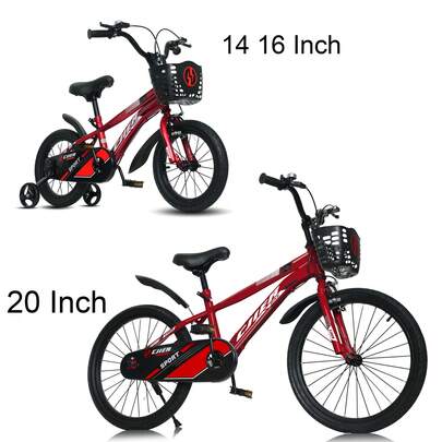 Bicicleta infantil de 14, 16 y 20 pulgadas con ruedas de entrenamiento y pata de cabra para niños y niñas de 3 a 12 años, bicicleta deportiva, fácil de montar, disponible en varios colores.