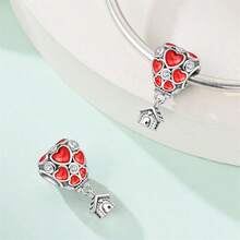 Silver Plated Charms Red Cupid's Arrow Red Love Red Love Twisted Flower Red Cherry Green Leaves Red Love ACE Card Red Strawberry Handwritten Bow Love Fruit Series Beads Charm Fit Original Bracelet Charm Beads Necklace Diy Female Jewelry