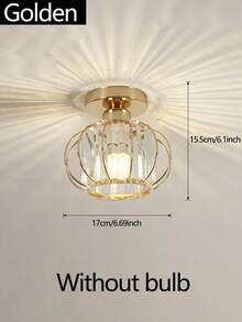 Modern Minimalist Luxury Crystal E27 Flush Mount Ceiling Light For Bedroom, Closet, Dining Room, Kitchen, Hallway, Porch, Staircase (Bulb Not Included) - one-size - View 8