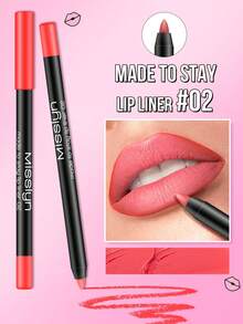 Misslyn Lápiz delineador de labios de larga duración, color de labios intenso, lápiz delineador de gel retráctil, aplicación suave, efecto de maquillaje natural, se puede afilar con un sacapuntas para obtener una forma ideal, alto rendimiento del color, crea un maquillaje de labios natural, delineador de labios mate ultra fino de larga duración, sin manchas, maquillaje Y2K, adecuado para fiestas, playas, viajes, vacaciones, campamentos, actividades al aire libre, rosa de moda - 02 - Ver 3