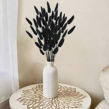 17 Natural Bunny Tails Dried Flowers, 120 Pcs Dried Lagurus Ovatus, Dried Blue Pampas Grass Decor For Farmhouse Flower Arrangements Wedding Home Party Decorations-544931 - Đen-50 chiếc - Xem 6