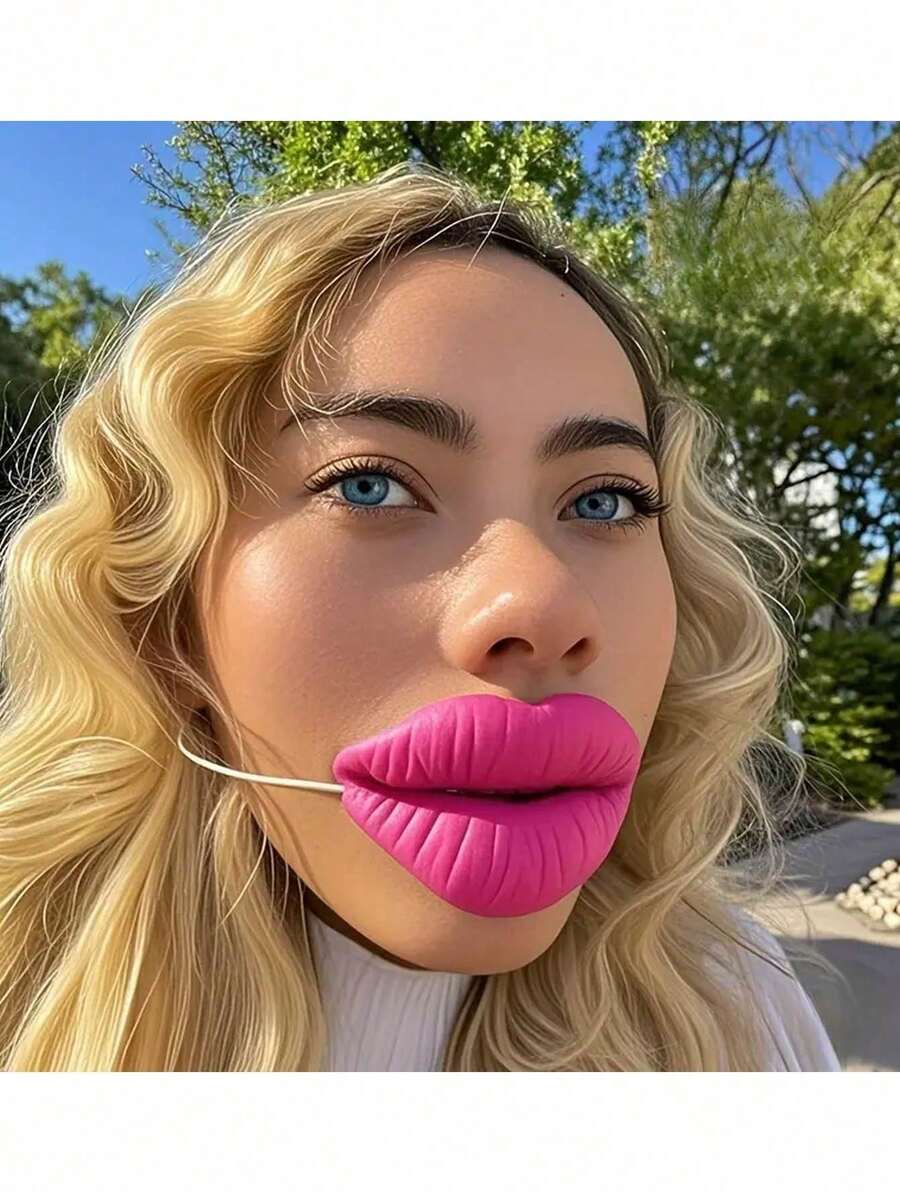 1pc Funny Pink Lip Prop, Sexy Sausage Mouth, Adult Party Gag Gift, Creative Surprise Gift For Friends And Family, Suitable For Parties, Birthdays, Christmas And Other Occasions - Multicolor - View 1