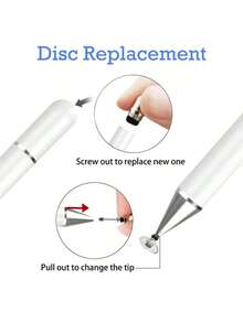 Penna stilo a disco compatibile con Apple iPad Pro 11/12.9 (2021/2020/2018)/Mini 6 5/Air 5a 4a, per Galaxy Tablet S7/S8/Plus/Ultra e altro con punte di ricambio