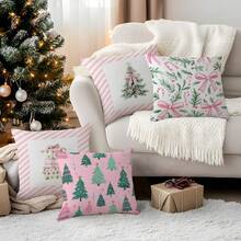 4pcs Christmas Gift Pattern Printed Pillow Case Set - Multicolor - View 6