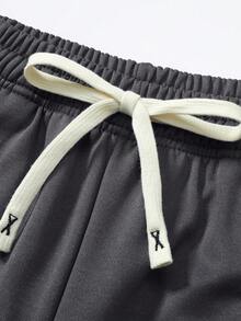 2 件套男士休闲直筒裤，宽松简约百搭运动裤，春秋季服装 - 彩色 - 查看 4