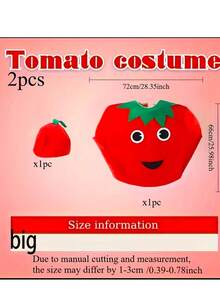 2pcs Non-Woven Fabric Role-Playing Costume + Hat Masquerade Ball Pumpkin Costume And Hat Combination Set, Suitable For Various Festival Party Outfits, Halloween