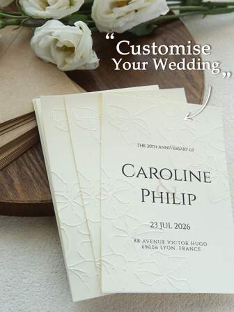 Personalized Embossed Pattern Invitations Cads Customized Raised Pattern 1/5/10/20PCS Wedding Birthday & Occasion Celebration Anniversary Card Birthday Card With Envelope Custom With Textured Surface Name Card Gift Cards, Multi-Functional, Ornamental, Reusable, Modern, Colorful, Cute, Vintage, Cartoon, Kawaii, Custom, Personalized, Unique, Customized, Workers, Clients, Students, For Business/Work/Office, For School, Cards & Card Stock