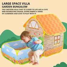 Duży namiot do zabawy, namiot ogrodowy dla dzieci, zabawki plażowe, namiot do zabawy dla dzieci, projekt domku na farmie, żółty, kreatywny wzór pobudzający wyobraźnię, z basenem z piłeczkami oceanicznymi (piłki nie są dołączone), idealny domek do zabawy dla dzieci