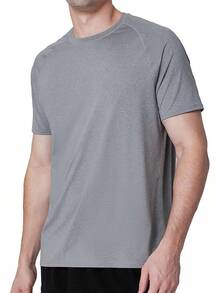 Men's UPF 50+ Swim Shirts, Short Sleeve Rash Guard, Quick Dry-Shirt Fishing And Surfing - 灰色 - 查看 2