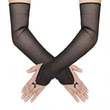 Long Summer Lace Fingerless Gloves, Thin Ice Silk Fashionable Gloves Suitable For Masquerade