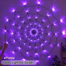 1 dây đèn LED 72 bóng hình mạng nhện có nhện, đèn mạng nhện chống nước, điều khiển từ xa, 8 chế độ, cấp nguồn qua USB dùng trong nhà, sân vườn, ngoài trời, trang trí Halloween (có nhện) trang trí phòng Halloween trang trí sân vườn làm quà tặng trang trí ngày lễ tiên trang trí lễ hội - mạng nhện - Xem 7