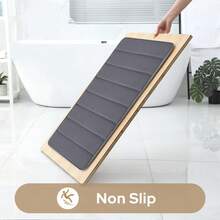 3pcs Bathroom Rug, Foam Bath Mat Set, 3 Bathroom Carpets, Toilet Mat, Soft And Comfortable, Absorbent, Anti-Slip, Thick, Machine Washable, Quick-Drying, Suitable For Bedroom Decoration, Bathtub, Toilet Floor, Shower Room, Fall Decor, Halloween Decorations, Christmas Decoration - Dark Grey - View 6
