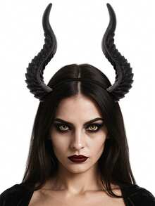 万圣节恶魔角头箍，节日服装头饰，角色扮演化妆派对嘉年华舞台表演装饰，发带，发箍，女士发箍 - 彩色 - 查看 8
