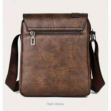 Men's Crossbody Bag, Suitable For Various Occasions With Customized Fashionable Sewing Craftsmanship, Durable Material, Versatile For Daily Use, Shoulder Bag, Crossbody Bag, Handbag, Beach Bag, Outdoor Bag, PU Waterproof And Wear-Resistant Fabric, Multiple Pocket Capacity, Adjustable Portable Shoulder Strap. New Men's Simple And Fashionable Bag, Suitable For Work, School, Business Trips, Transportation, Shopping, Christmas, Valentine's Day, New Year's Gifts. - màu nâu - Xem 2