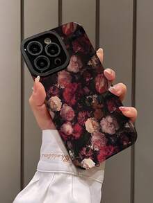 1 件时尚复古花卉图案竖条纹高端仿皮防震防指纹手机壳适用于苹果和型号 - 彩色 - 查看 3