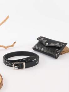 1pc Rivet Punk PU Waist Bag, Versatile For Pairing With Jeans, Skirts