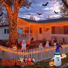 JMEXSUSS 66ft 200 LED Halloween Lights Outdoor Indoor, Connectable Orange String Lights Clear Wire, Fall Light Plug In For Fireplace Tree Garden Patio Thanksgiving Fall Halloween Decor - 橘色 - 查看 4