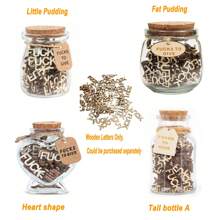 1Pc Jar Of Fu C K S Gift Jar Of Fu C K S To Give F U-C K Jar With Wooden Cutout Letter Piece Bad Mood Vent Spoof DIY Craft Mother's Day Birthday Day,Anniversary, Holiday, Encouragement Thanksgiving Day Fun Gift To Friend,Funny Deco Fu-C-Ks In Glass Funny Gag Gift - Multicolor - View 1