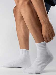 Calcetines deportivos de ajuste ceñido en negro y blanco para mujer, calcetines para correr, adecuados para ciclismo, calcetines gruesos y largos, cómodos para uso diario, calcetines largos y cálidos de estilo casual para parejas, antibacterianos y transpirables, excelentes para usar en casa