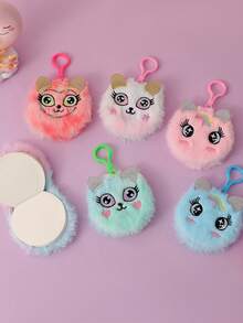 1 Stück 2025 Neuer runder Cartoon Plüsch Anhänger Buch Einhorn große Augen süßes Notizbuch Kinder Taschenbuch - Verschiedenfarbig - Übersicht 5