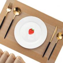 Washable Vinyl Placemats Set Of 4 For Indoor/Outdoor Use - B-four-corner-gold - View 4