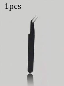 2 pezzi/1 pezzo Strumenti per estensioni ciglie, Pinzette curve nere, Strumenti per il trucco, Pinzette per ciglie