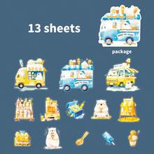 Beautiful Day Scenery Stickers, Animal Shop Street, Cute And Creative Handmade Account, Mobile Phone Back Card Decoration Collage - Multicolor - View 11