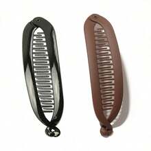 1piece Chic Matte Big Banana Hair Clip, Large Hair Claw For Ponytail, Vertical Clip For Updo Hairstyle Back To School - Màu nâu - Xem 8