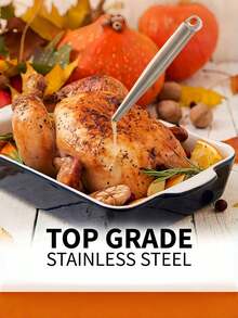 4pcs/2pcs Stainless Steel Turkey Baster, Injector For Cooking - , Metal Turkey Baster With Silicone Suction Cup - Large Turkey Baster - Includes 2 Detachable Needles And Cleaning Brush, Black, Home, Kitchen, Kitchen Accessories