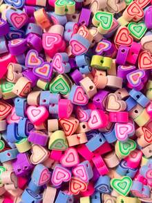 100pcs/Pack Assorted Cute Soft Clay Beads, Suitable For Bracelets And Necklaces - Multicolor - View 8