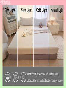 1pc Solid Color Crystal Velvet Fitted Sheet, Bedding, Mattress Protector, Bed Cover, Fitted Sheet, Comfortable Warm Home Textile, Anti-Pilling, Soft Skin-Friendly For Boys Girls Student Dorm Bedding, Machine Washable - Multicolor - View 5
