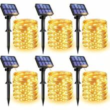 32M 300 LED Solar String Lights, Outdoor Waterproof Garden Lights, Solar Powered Fairy Lights, Copper Wire Lights For Outdoor Waterproof Decoration, Christmas, Halloween, Garden, Patio Yard Party Decorative Outdoor Solar Lights, Garden Patio Courtyard Wedding,Trees