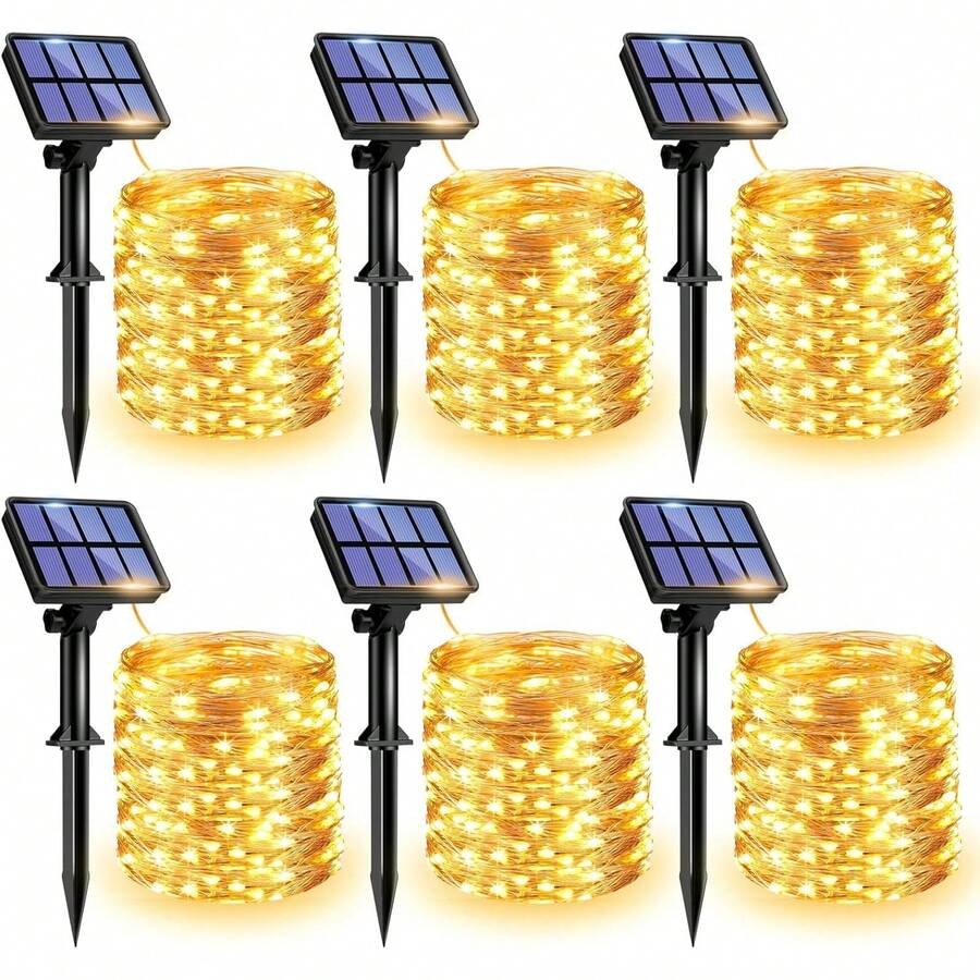 32M 300 LED Solar String Lights, Outdoor Waterproof Garden Lights, Solar Powered Fairy Lights, Copper Wire Lights For Outdoor Waterproof Decoration, Christmas, Halloween, Garden, Patio Yard Party Decorative Outdoor Solar Lights, Garden Patio Courtyard Wedding,Trees