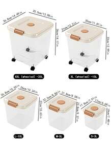 1pc米盒密封储物容器防虫收纳盒面粉家用储米桶米粮面桶碗柜防潮