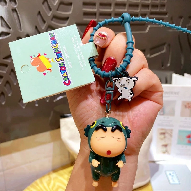 蜡笔小新屁股系列钥匙扣 - 情侣汽车卡通钥匙扣，儿童学生钥匙圈，小背包挂件；百搭又好玩的小新来啦（恐龙屁股） - 彩色 - 查看 1