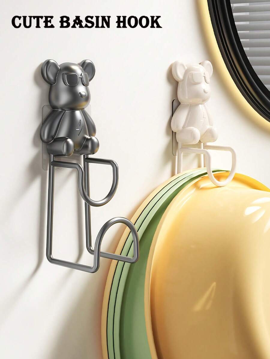 1 Gancho plegable para colgar en la pared, resistente a la oxidación - Sin necesidad de taladro, ahorra espacio, estante orgánico para toallas, cestas, etc. en el baño, diseño de almacenamiento moderno para el baño, gancho práctico