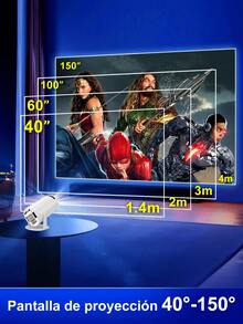 Proyector Profesional 4k Hd Android Wifi Led ,JMMO Proyector inalámbrico Wi-Fi, proyector portátil con Full HD 1080P, proyector de películas compatible con iOS/teléfono Android/tableta/portátil/PC/unidad USB/DVD para exteriores, hogar, reuniones