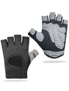 1 Pair Cycling Gloves For Men, Half Finger Anti Slip, Shock-Absorbing, Breathable Equipment, Gym, Cycling, Outdoor Sports Gloves, Half Finger Men's Gym, Sports Yoga, Anti Slip, Anti Cocoon Riding, Breathable Mesh, Outdoor Camping, Fitness Gloves