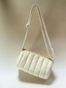 Joyeuse Casual Cute Dopamine Style Lightweight Soft Plush Puffy Down Knitting Quilt Bag Yellow Mini Crossbody Bag Bucket Bag With Adjustable Strap For Girls And Women Perfect For Gift Bag And For Fall Essential For Shopping And For Daily Use