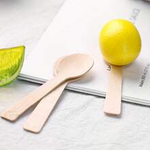 Mini Wooden Spoons, 4 Inch Disposable Tasting Sampling Spoons, Round Sampling Tasting Spoons, Wood Cutlery Spoons, Birchwood Wooden For Party, Birthday, Halloween, Christmas, Holiday Parties