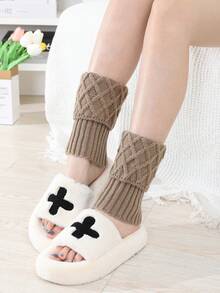 1双菱形图案休闲腈纶短袖针织腿套，适合秋冬季搭配高筒靴、雪地靴、踝靴，保暖防风，是理想的圣诞礼物。 - 常規款 - 查看 17