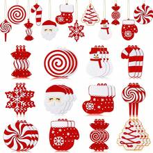 12pcs/24pcs/36pcs Christmas Tree Ornaments, Colorful Balls, Candy Canes, Gingerbread, Snowflakes, Wooden Winter Gingerbread Hanging Decorations. The Red Christmas Hanging Decorations Are Designed With Santa Claus, Christmas Tree, Reindeer, Lollipop, Snowman And Gingerbread Man. Use These Red Christmas Decorations To Welcome The Holiday Season Home Decor Room Decor Christmas Decorations Home Christmas Gifts Christmas Decor
