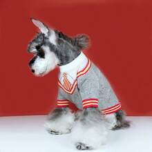 1pc V-Neck Pet Sweater For Small Dogs, Gray Knitted Cat Clothes, Anti-Shedding, Suitable For Outdoor And Indoor Wear