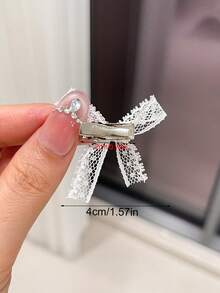 30pcs Women's Sweet White Lace Bow Hair Clips, Cute Small Hairpins, Mini Alligator Clip Bangs Clips, Versatile Elegant Side Hair Accessories, Suitable For Daily Use, Claw Clips, Hair Claws, Hair Slide, Hair Barrettes, Alligator Hair Clip, Fall Fashion, Autumn, Winter Outfit For Women, Bows - Multicolor - View 5